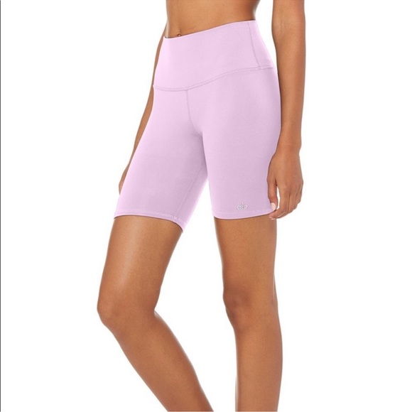 ALO Yoga Biker Shorts in Ultraviolet Purple - Picture 9 of 10